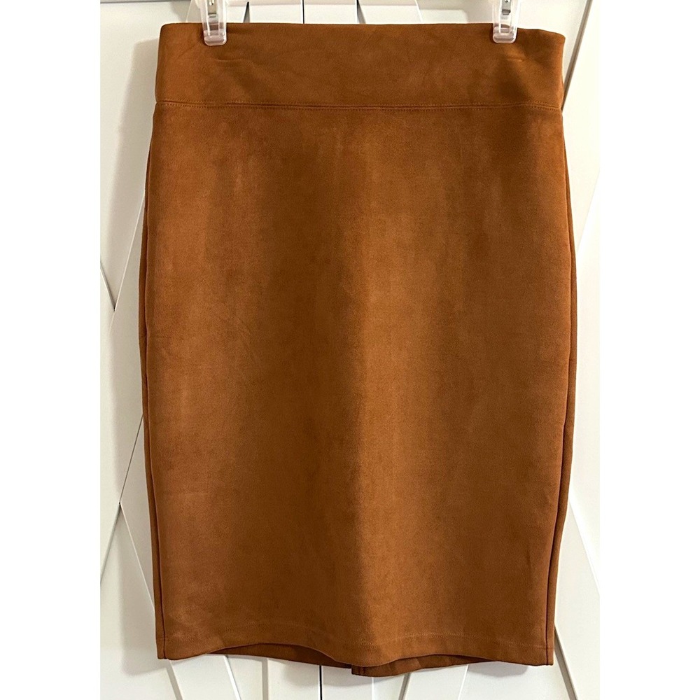 Purpleline Women's Brown Solid Knee Length Pencil Skirt Regular L